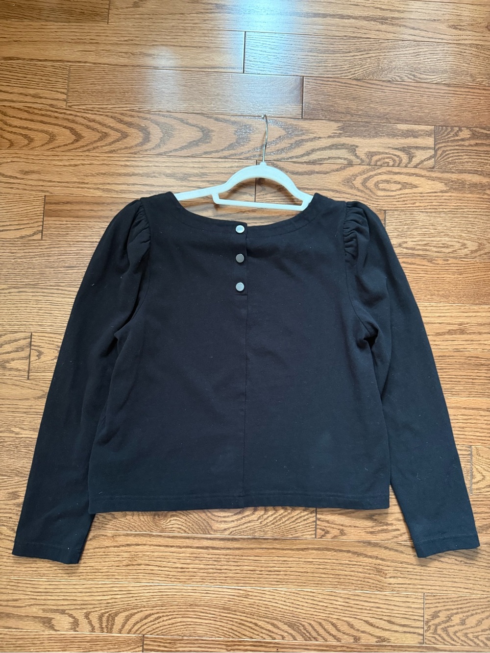 GAP Long Puff Sleeve Top with Back Buttons, Medium